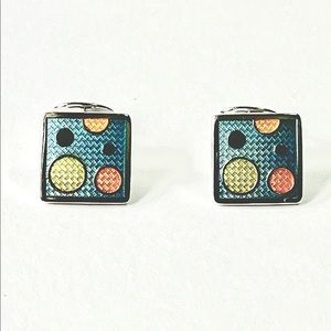 Sterling Silver & Enamel Cufflinks